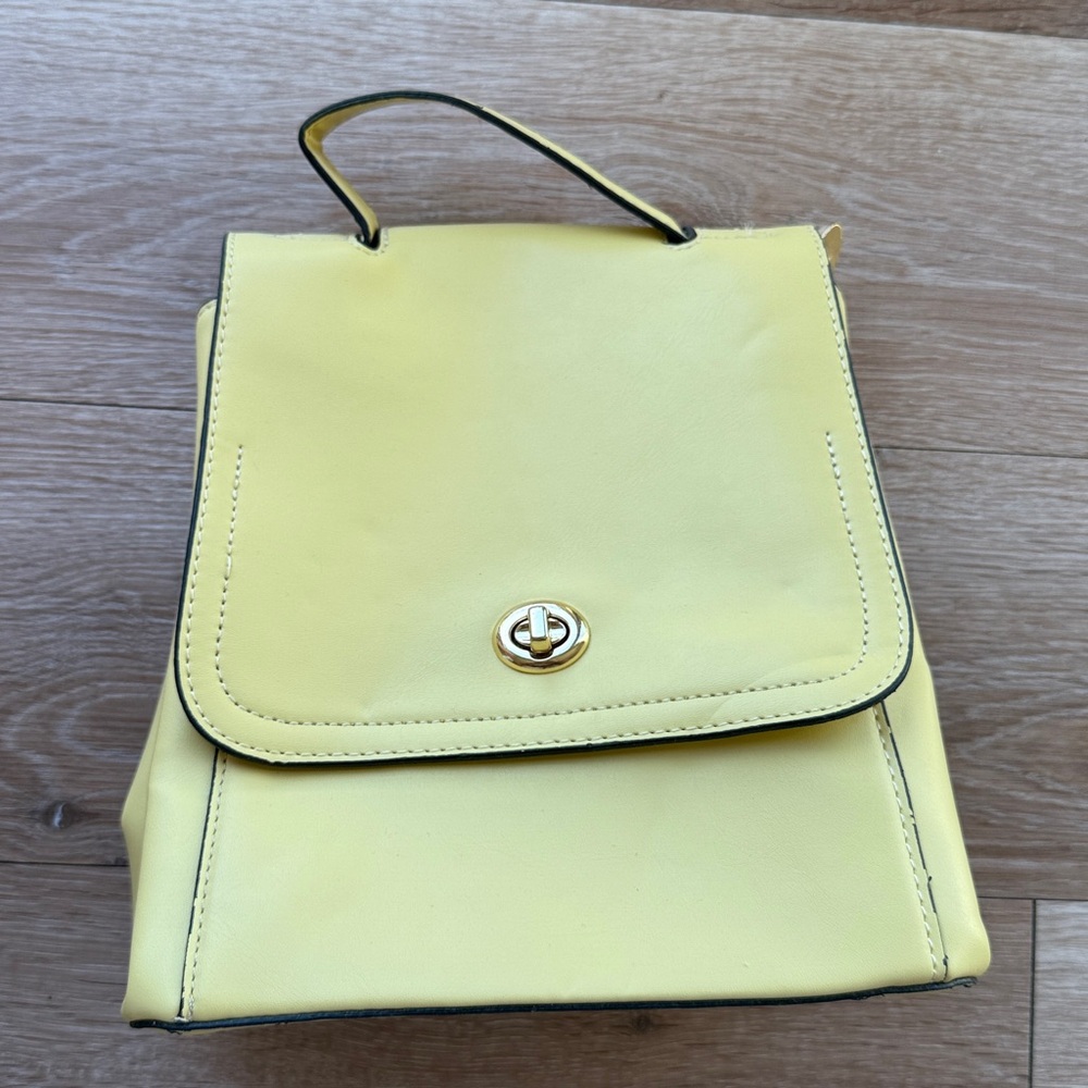 Yellow Leather Backpack